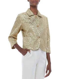 Womens Brocade Three Button Jacket   Michael Kors   Gold (0)