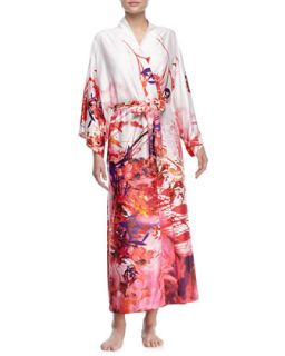 Womens Rococo Multi Print Long Sleeve Wrap Robe   Natori   Multi (XX LARGE/20)