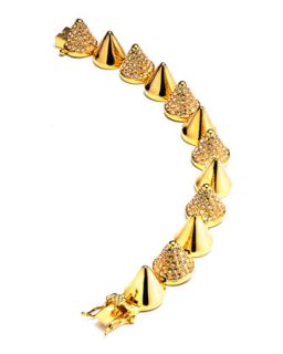 Alternating Pave Cone Bracelet, Yellow Gold   Eddie Borgo   Gold