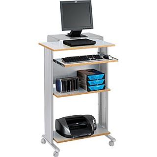 Safco Fixed Height Stand Up Computer Workstation, Gray