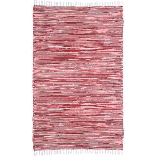 Red Reversible Chenille Flat Weave Area Rug (3 X 5)