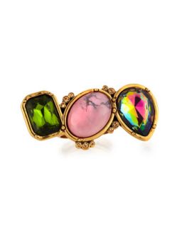 3 Crystal Ring, Green/Pink   Oscar de la Renta   Pink (7)