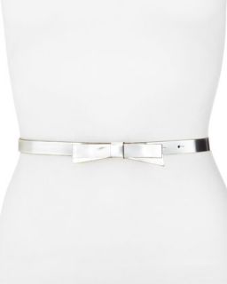 skinny bow belt, silver   kate spade new york   Silver (MEDIUM)