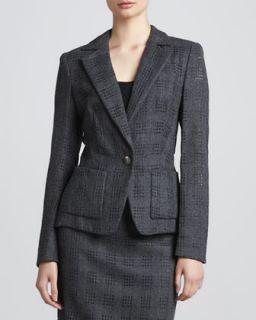 Womens Cutout Flannel Jacket, Anthracite   Escada   Anthracite (12)