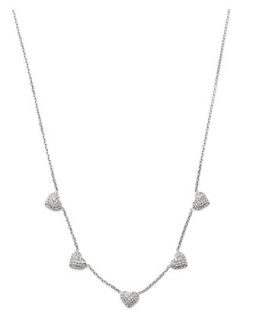 Pave Heart Charm Necklace, Silver Color   Michael Kors   Silver