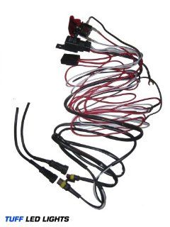 Tuff LED Universal Wiring Harness with Red LED Light Pilot Toggle Switch for Off Road LED Light Bars and LED Work Lamps , UTV, Truck, SUV, Side by Side, Polaris, Yamaha, Rzr Razor, Rigid, Ranger. HID Flood Lights, Golf Cart Automotive