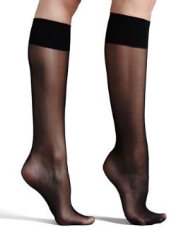 Womens Premier Sheer Basic Knee High Socks, Black   Commando   Black (ONE SIZE)