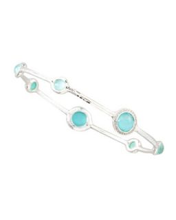 Stella Bangle in Turquoise Double with Diamonds   Ippolita   Silver
