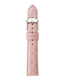 16mm Quilted Leather Strap, Pink   MICHELE   Pink (16mm ,6mm )