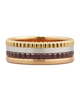 Classic Quatre 18k Four Color Gold Small Band Ring, Size 7   Boucheron   Gold
