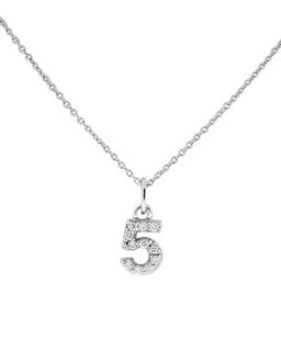 Diamond Number Necklace, 5   KC Designs   White