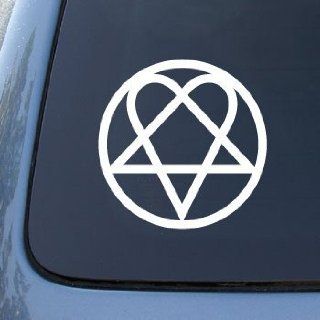 HIM Pentagram Symbol   Car, Truck, Notebook, Vinyl Decal Sticker #2415  Vinyl Color White 