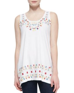 Womens Roslyn Asymmetric Embroidered Long Tunic Tank   JWLA for Johnny Was  