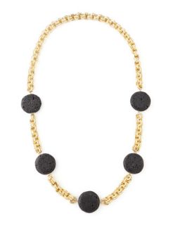 Lava Coin Necklace, Black   Devon Leigh   Black