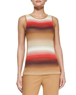 Womens Ombre Patterned Tank   Magaschoni   Multi colors (MEDIUM8 10)