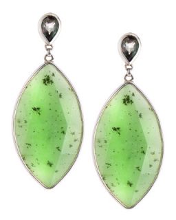 Jade Marquise Pear Earrings, Green   Stephen Dweck   Green