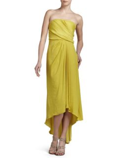 Womens Strapless Draped Gown   Halston Heritage   Chartrse (4)