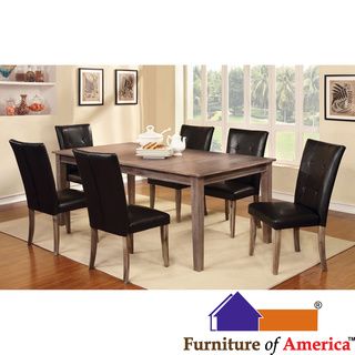 Furniture Of America Furniture Of America Edge 9 piece Dining Set With Extension Table, Wire Brushed Oak Oak Size 9 Piece Sets
