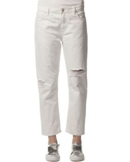Womens Distressed Ripped Jeans, White   Acne Studios   White (36)