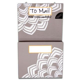 Mead Organizher Hanging Magnetic Storage Pockets, Small, 6 x 10 Inches, Gray with Floral Accents (98048)  Personal Organizers 
