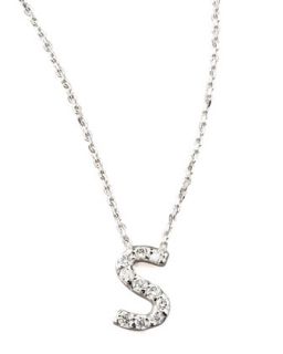 Diamond Letter Necklace, S   KC Designs   White gold (S)
