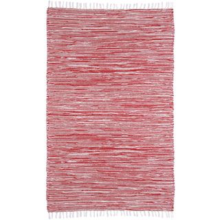 Red Reversible Chenille Flat Weave Area Rug (9 X 12)
