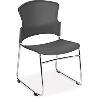 OFM Multi Use Plastic Seat and Back Stack Chair, Gray