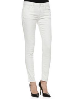 Womens Florence Textured Skinny Jeans, White   D ID Denim   White (25)