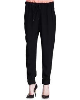 Womens Tailored Tapered Track Pants   Alexander Wang   Jet (10)