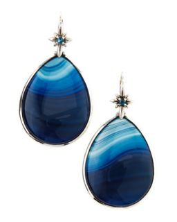 Blue Agate Teardrop Earrings   Stephen Dweck   Blue