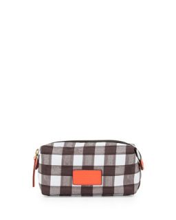 Domo Arigato Brushed Check Cosmetic Pouch, Black Multi   MARC by Marc Jacobs  