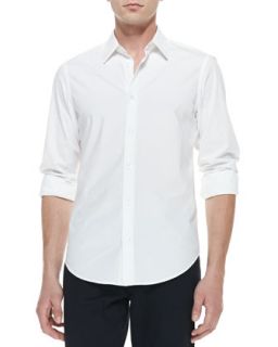 Mens Long Sleeve Button Down Shirt, White   Vince   White (SMALL)