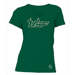 SOFFE Womens South Florida Bulls No Sweat V Neck Short Sleeve T Shirt   Size