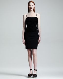 Womens Plisse Top Jersey Dress   Stella McCartney   Black (42/8)