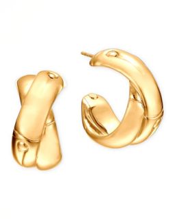 18k Gold Bamboo J Hoop Earrings   John Hardy   Gold (18k )