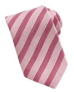 Mens Woven Striped Pattern Silk Tie, Red   Massimo Bizzocchi   Red