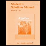 Algebra for College Student  Student Solution Manual