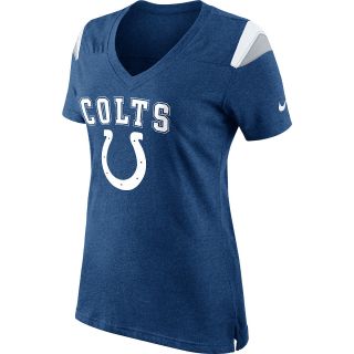 NIKE Womens Indianapolis Colts V Neck Fan Top   Size Medium, Gym Blue/white
