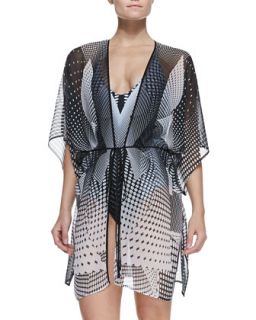 Womens Printed Robe Style Coverup   Clover Canyon   Black (LARGE)