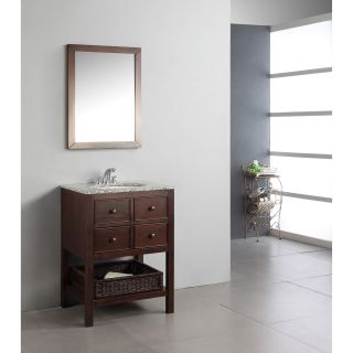 Wyndenhall New Haven Walnut Brown 24 inch Bath Vanity With 2 Drawers And Dappled Grey Granite Top Brown Size Single Vanities