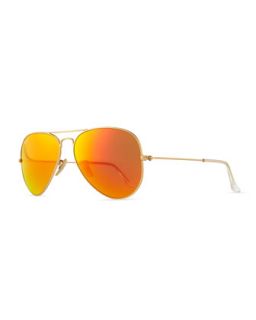 Aviator Sunglasses with Flash Lenses, Gold/Red Mirror   Ray Ban   Gold/Red