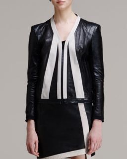 Womens Evolution Leather Jacket   Helmut Lang   Black (LARGE)