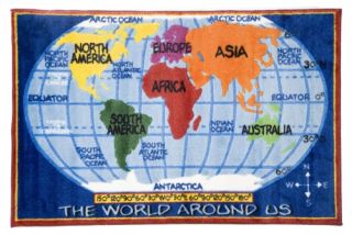 L.A. Rugs World Map Kids Area Rug   Rugs