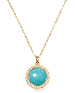 18k Gold Rock Candy Mini Lollipop Diamond Turquoise Necklace   Ippolita  