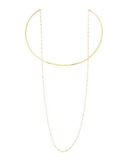 14k Gold Vermeil Collar Necklace with Draped Chain   Jennifer Zeuner   Gold