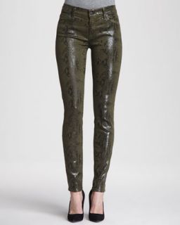 Womens Exclusive Skinny High Gloss, Olive   7 For All Mankind   Olive (25)
