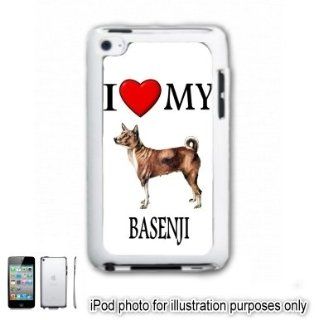 Basenji I Love My Dog iPOD 4 Touch Hard Case Cover Shell White 4th Generation White   Players & Accessories