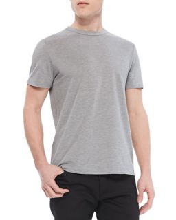 Mens Andrion Tee in Plaito Silk Blend, Light Gray   Theory   Light gray (XL)