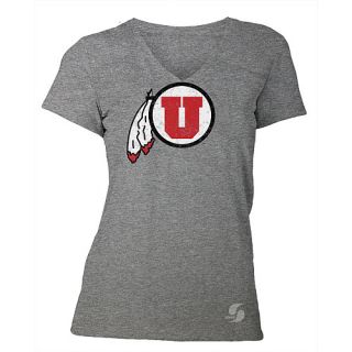 SOFFE Womens Utah Utes No Sweat V Neck Short Sleeve T Shirt   Size L, Red