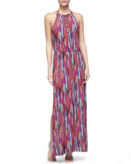 Womens Napo Feather Print Maxi Dress   Vix   Multi (LARGE)